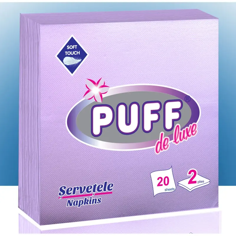 PUFF Servetele Lila cu 2 straturi 20 bucati