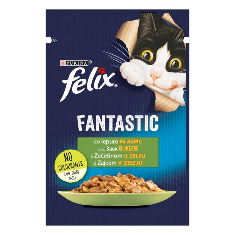 felix FANTASTIC Hrana pentru Pisici cu Iepure in Aspic 85 g