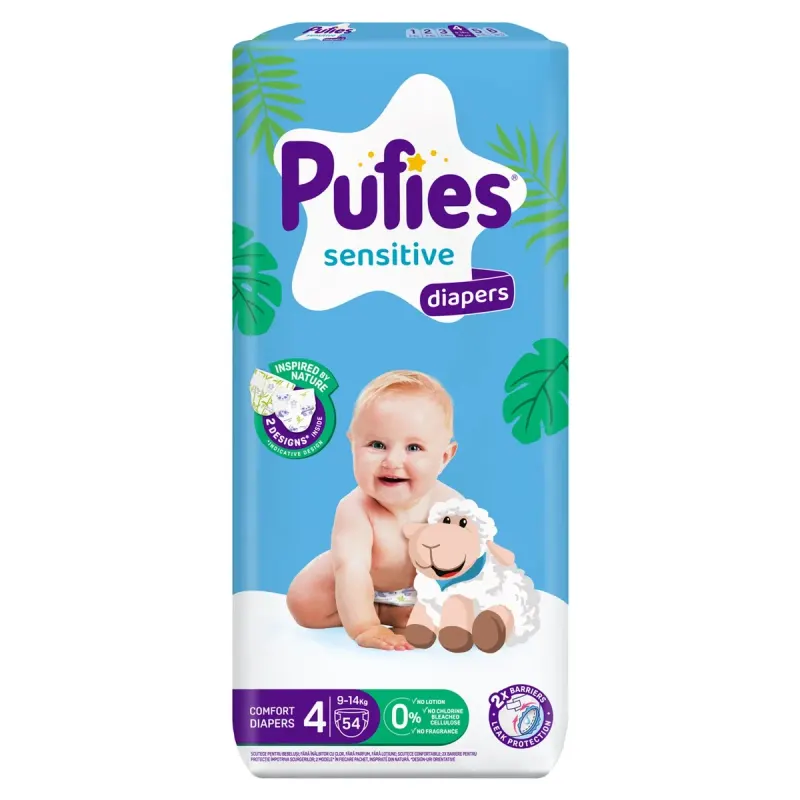 Pufies Fashion & Nature Scutece Nr. 4 pentru 9 - 14 Kg