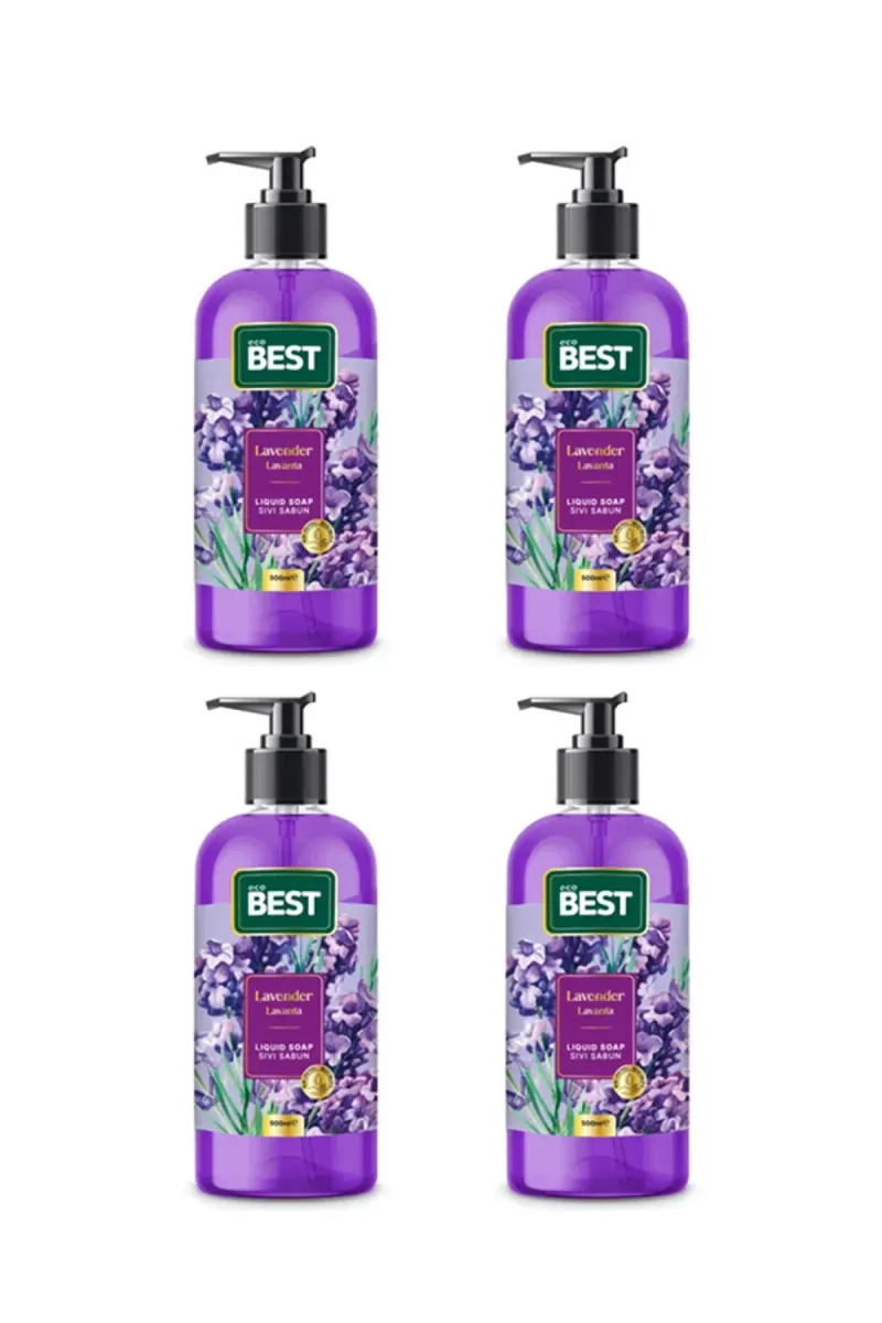Lavender Scented Liquid Soap 500ml (Pack of 4)