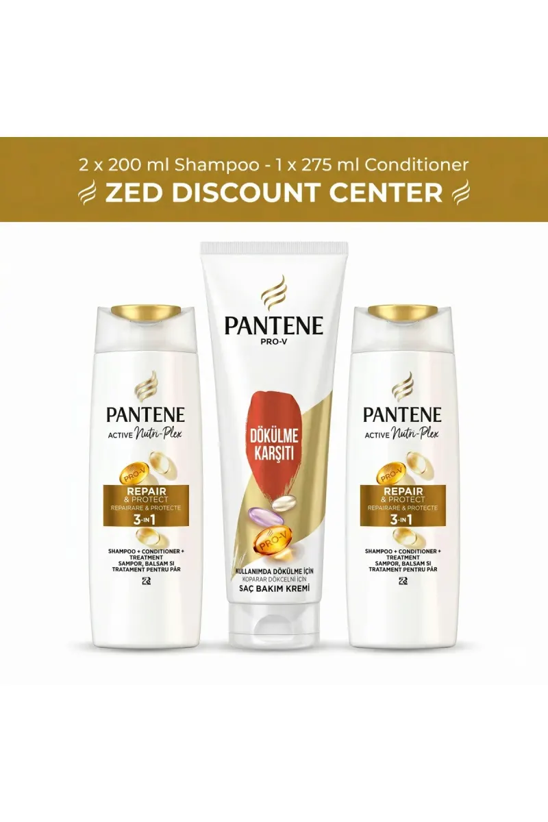 Hair Care Set : Pro-V Active Nutri-Plex Repair & Protect Shampoo 200ml. x2 and Pro-V Anti-Hair Loss Conditioner 275ml.