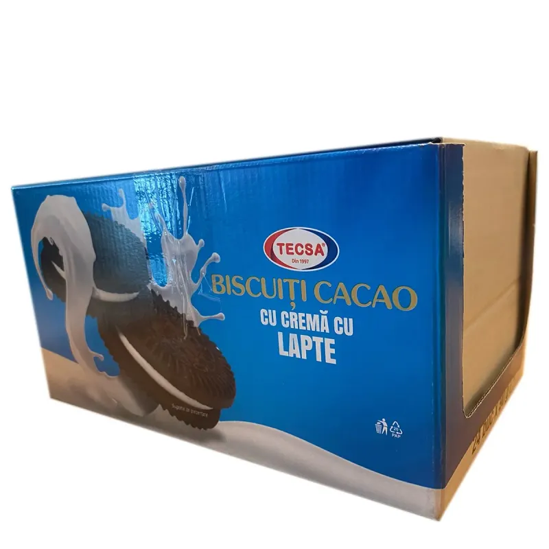 TECSA Biscuiti Cacao cu Crema de Lapte 24 x 90 g