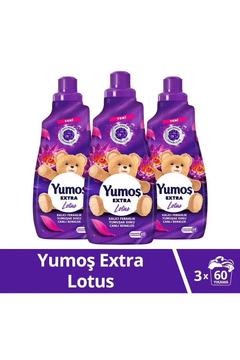 Yumos Extra Lotus Concentrated Fabric Softener 1440ml X3