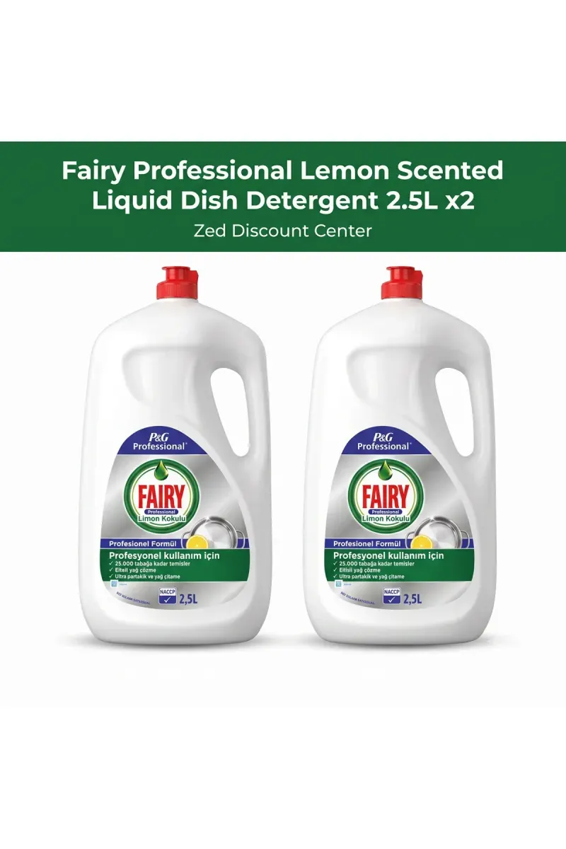 Professional Lemon Scented Liquid Dish Detergent 2.5L x2