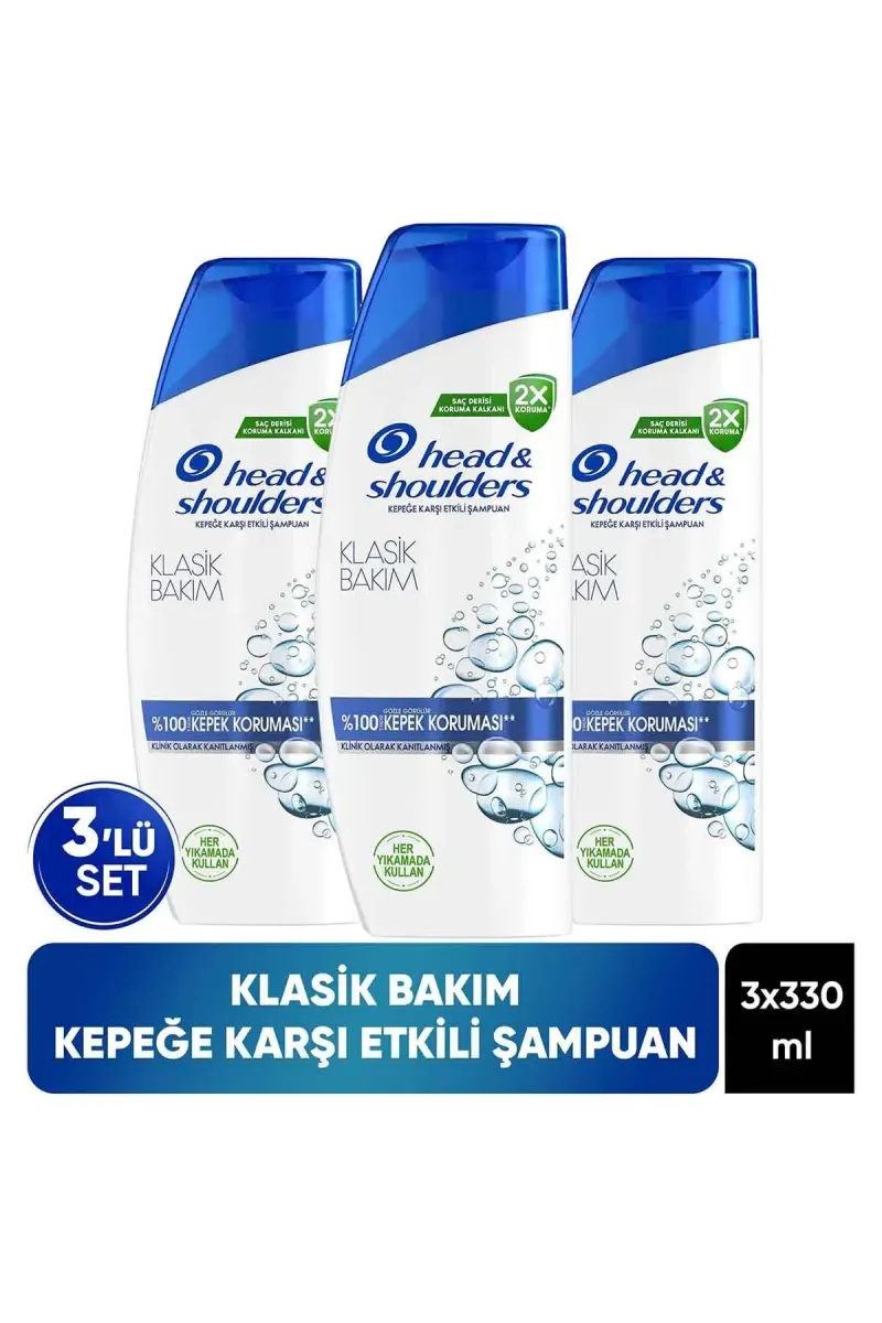 Klasik Bakım Kepek Karşıtı Günlük Kullanım Şampuan 330 ml x 3 Adet