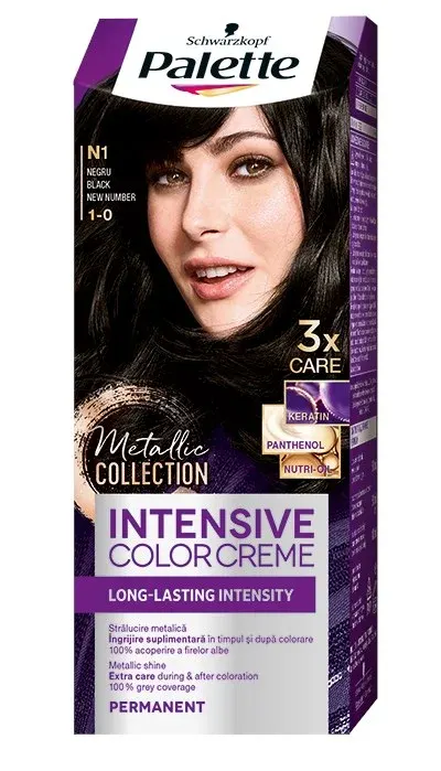 Palette Intensive Color Creme Vopsea De Par Nuanta N1 Negru 110 ml