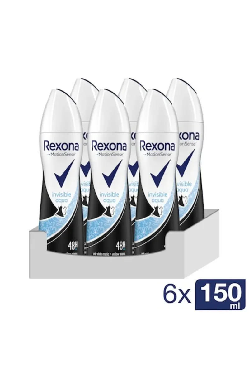 Pachet x6 Deodorant antiperspirant spray Invisible Aqua, 150 ml