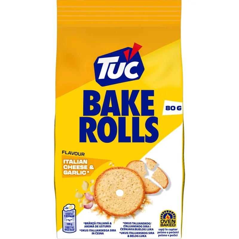 TUC Bake Rolls Branza si Usturoi 80 g