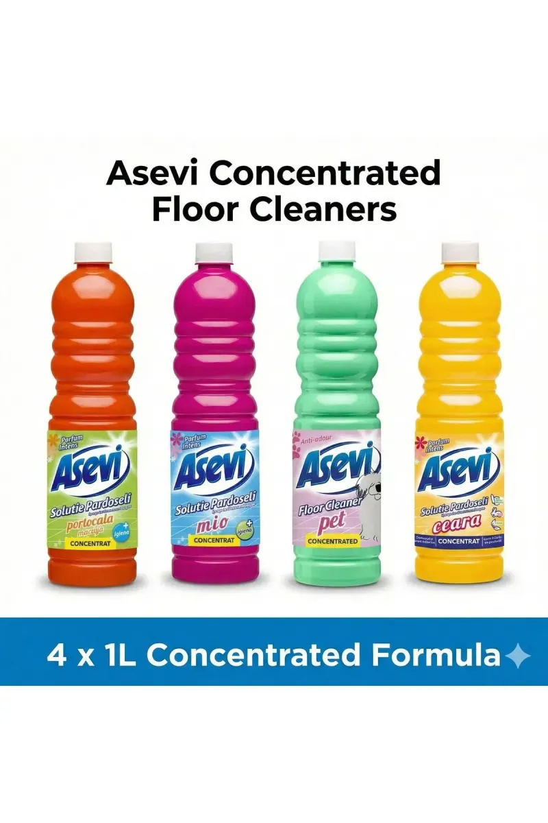 Orange Floor Cleaner 1L + Floor Wax Solution 1L + Pet Floor Cleaner 1L + Mio Floor Cleaner 1L