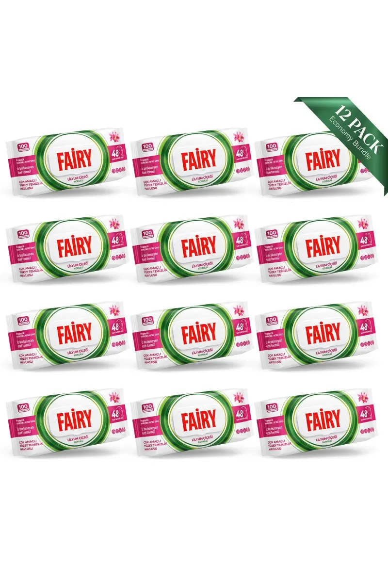 Surface Cleaning Wipes, Lily Flower Scent, 12 Pack (100 Wipes Each, Total 1200 Wipes)