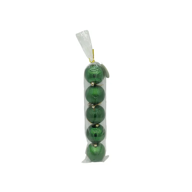 Set 5 Globuri Display Lucios Perlat Glitterat 80 mm