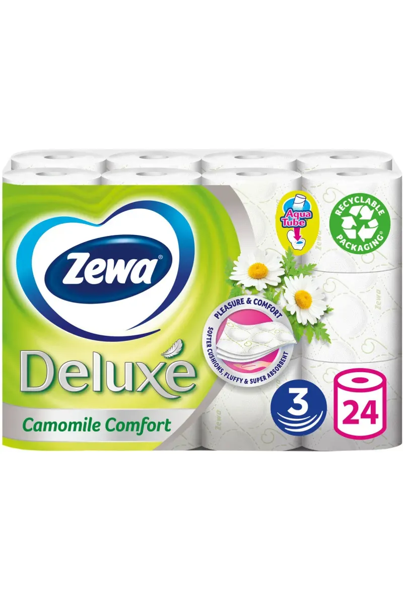 Deluxe Camomile Toilet Paper, 3-Ply, 24 Rolls