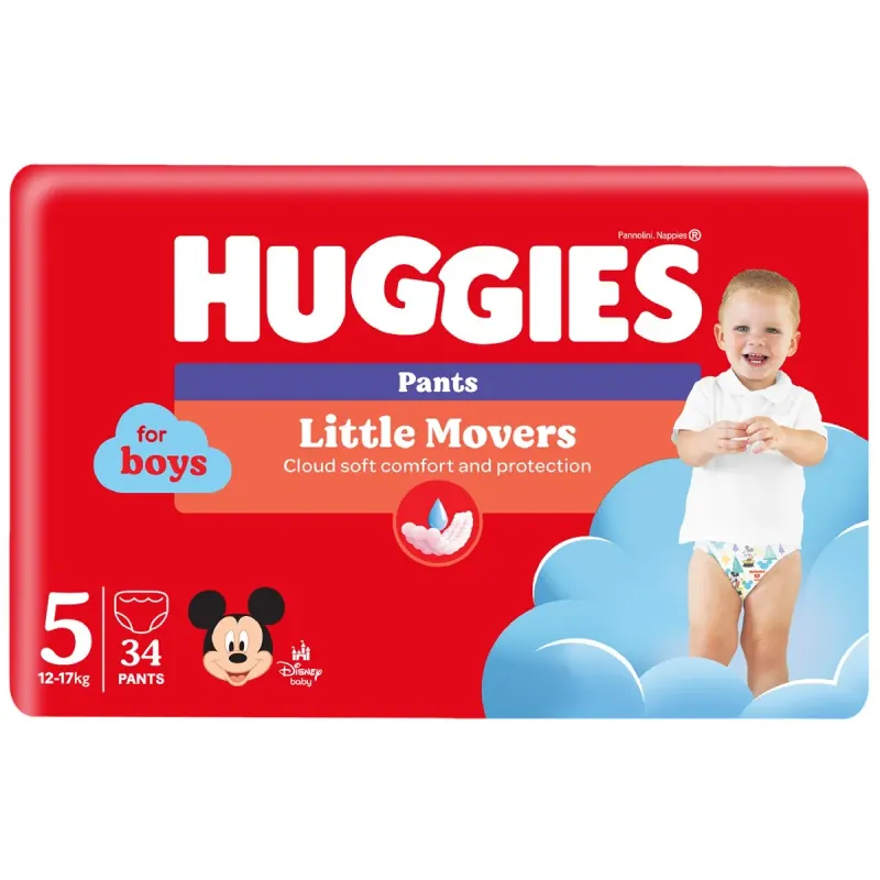HUGGIES 34 Scutece Chilotel Marimea 5 Baieti 12-17 Kg