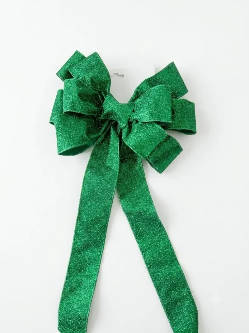 Funda Gliterata cu Panglica Verde 27 x 58 cm