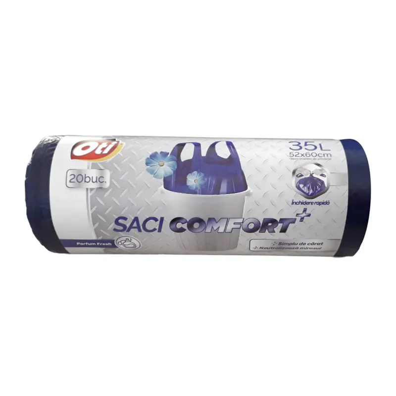 Oti Comfort+ 20 Saci Menajeri cu Manere Parfumati 35 L