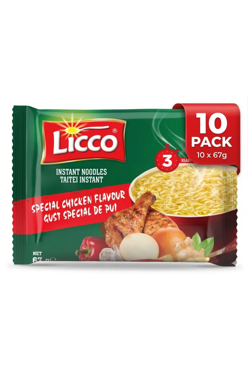Licco Special Chicken Flavored Noodles 10-Pack Advantage Pack (10 x 67g)