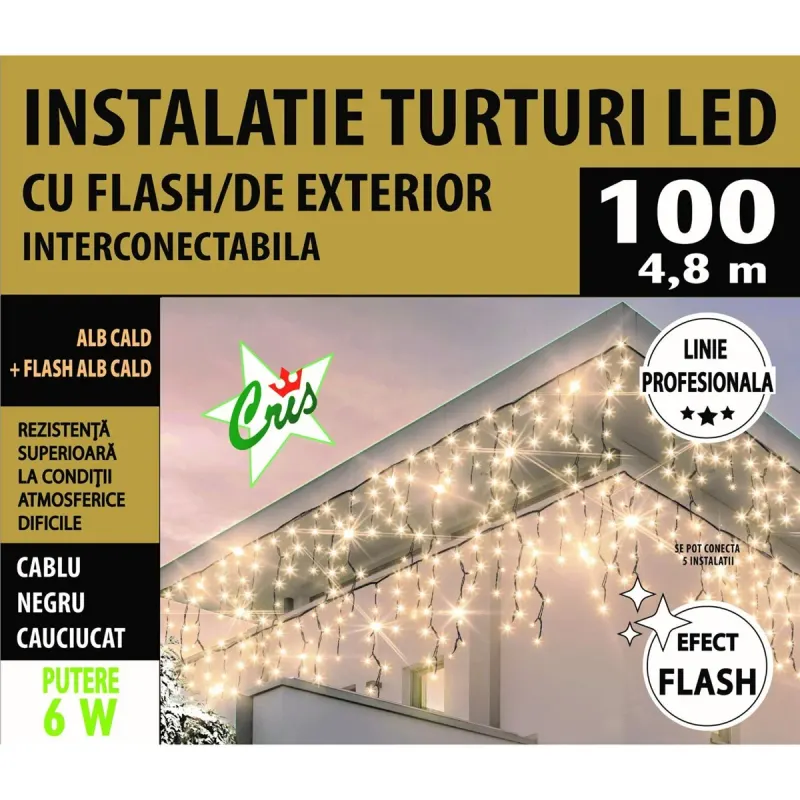 CRIS Instalatie Turturi 100 Led-Uri pentru Exterior Albastra Deee 0.65 Lei