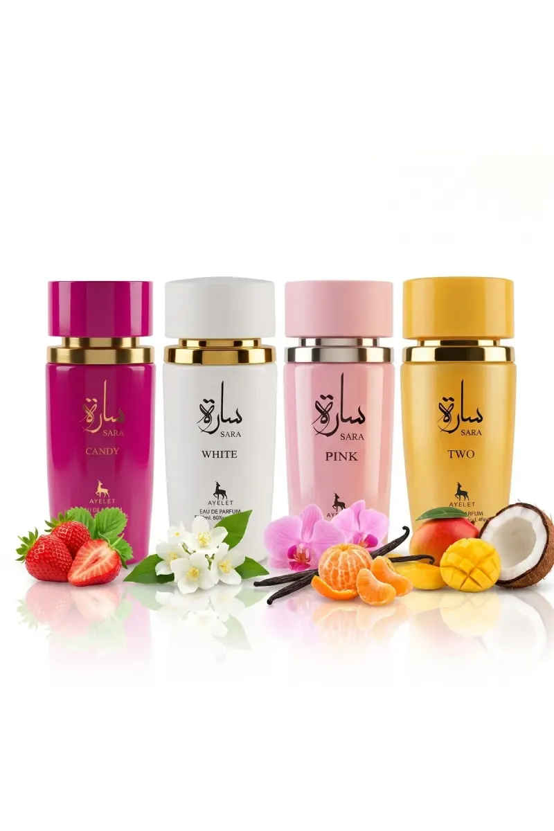 Set of 4 Oriental Women's Perfumes 100ML - Sara Pink + Sara White + Sara Candy + Sara Two - EDP